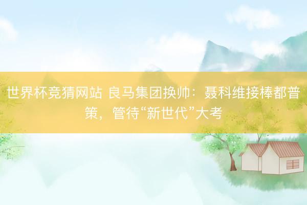 世界杯竞猜网站 良马集团换帅：聂科维接棒都普策，管待“新世代”大考
