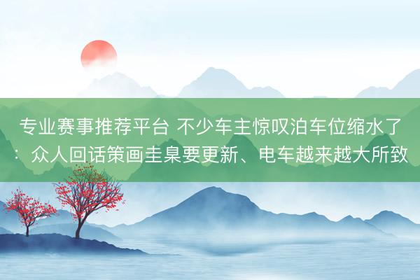 专业赛事推荐平台 不少车主惊叹泊车位缩水了:众人回话策画圭臬要更新、电车越来越大所致