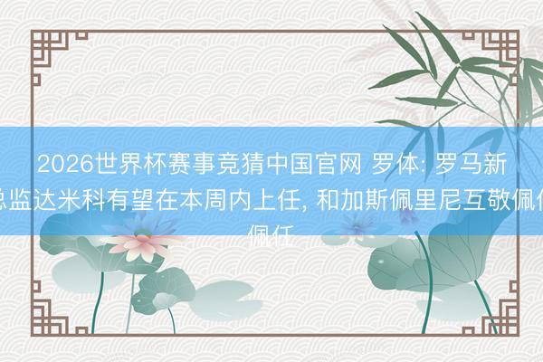 2026世界杯赛事竞猜中国官网 罗体: 罗马新总监达米科有望在本周内上任， 和加斯佩里尼互敬佩任