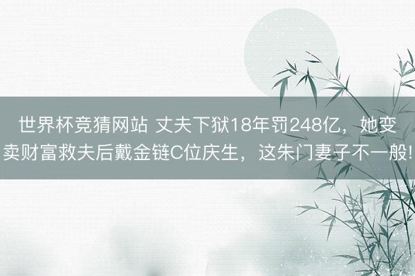 世界杯竞猜网站 丈夫下狱18年罚248亿，她变卖财富救夫后戴金链C位庆生，这朱门妻子不一般!